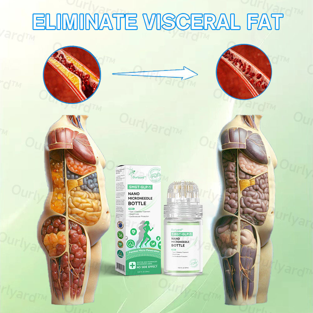 💧☘️Ourlyard™ SMGT-GLP-1 Nano-Microneedle Bottle （Zero Pain, 24/7 Release | Lose 20lbs FAST | 90% Sugar Drop | ）