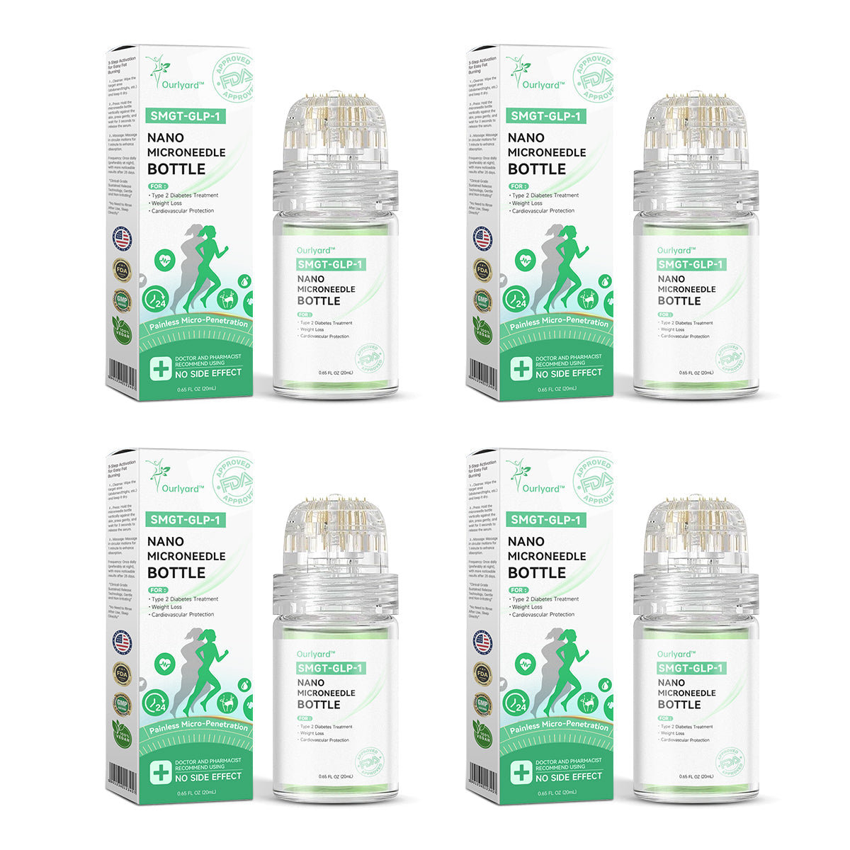 💧☘️Ourlyard™ SMGT-GLP-1 Nano-Microneedle Bottle （Zero Pain, 24/7 Release | Lose 20lbs FAST | 90% Sugar Drop | ）