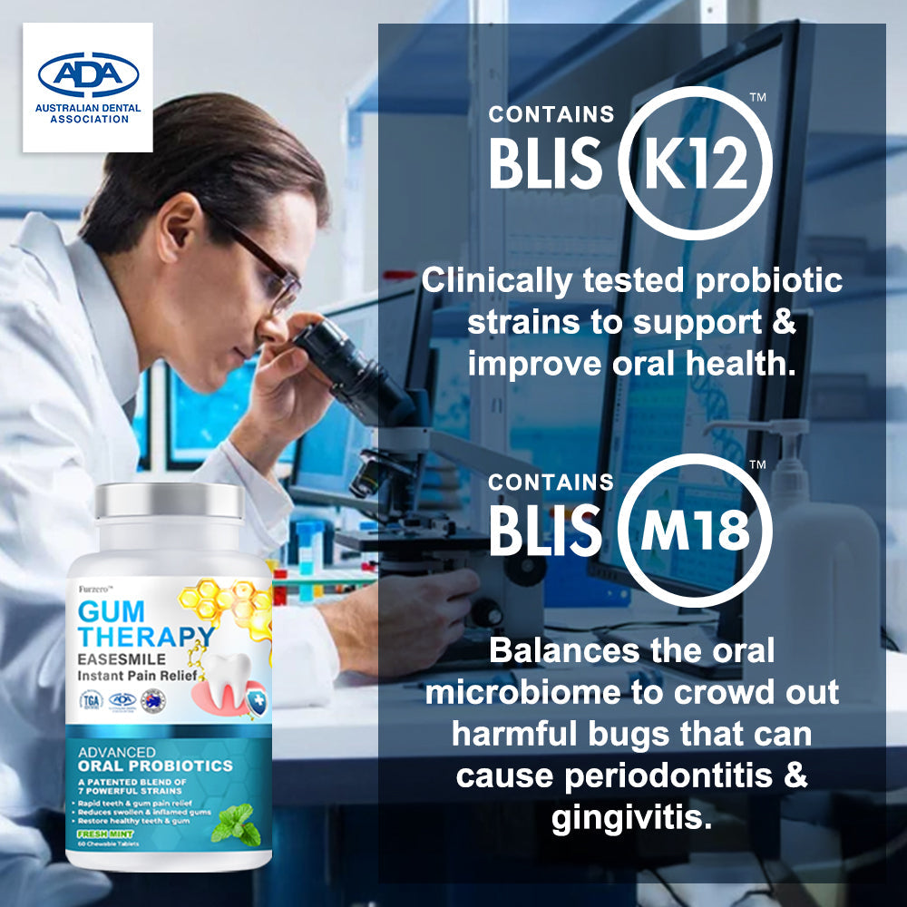 Furzero™ EaseSmile Gums Therapy & Pain Relief Probiotics Bee Venom Chicles 60PCS