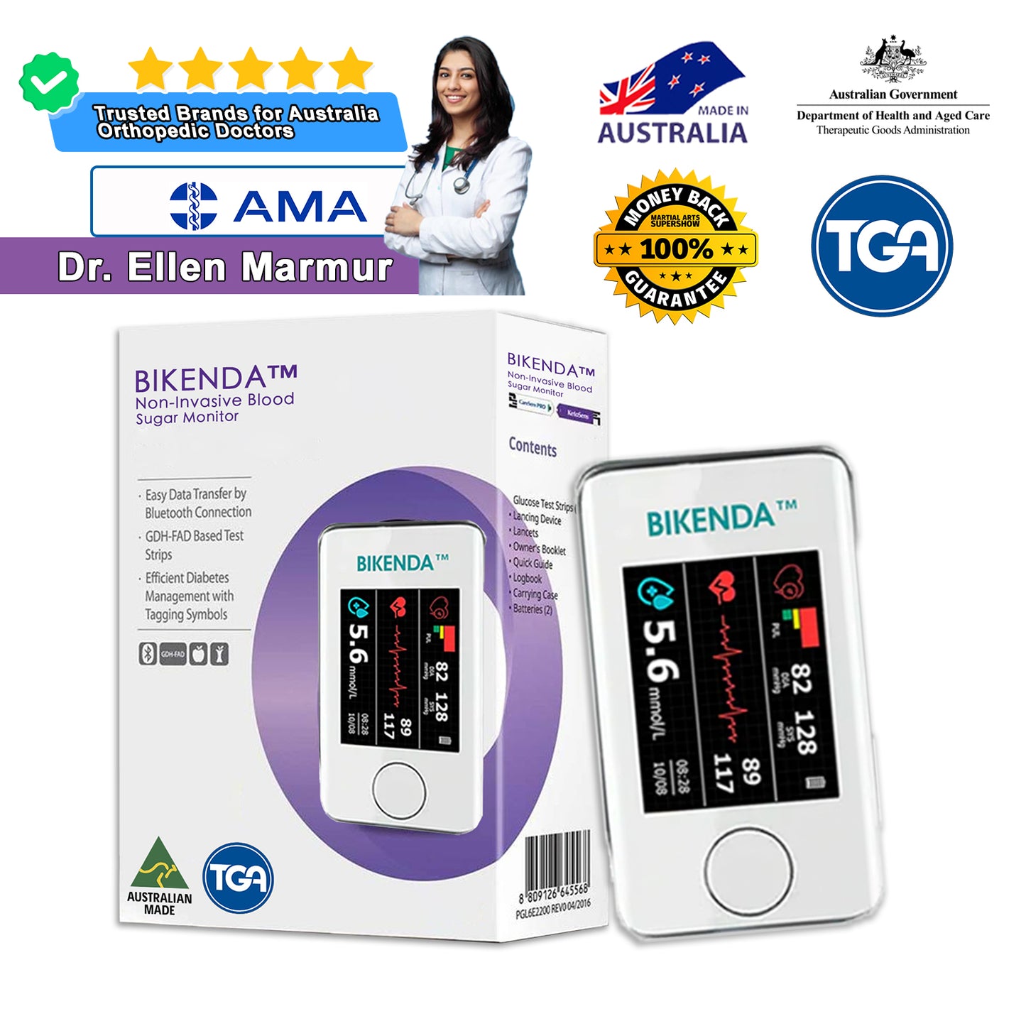 🏬Official Store | Bikenda™ A.M.A.-Approved Non-Invasive Blood Sugar Monitor [99.9% Accuracy]🏆